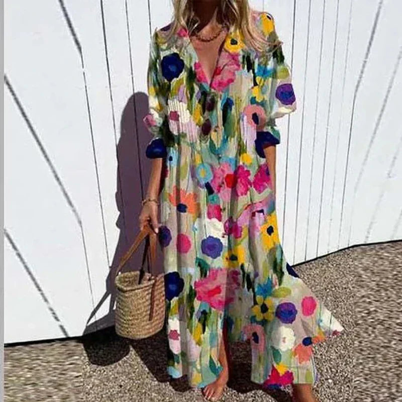 extra long floral maxi dress Luna Maxi Dress Dusty Rose/Light Brown / S