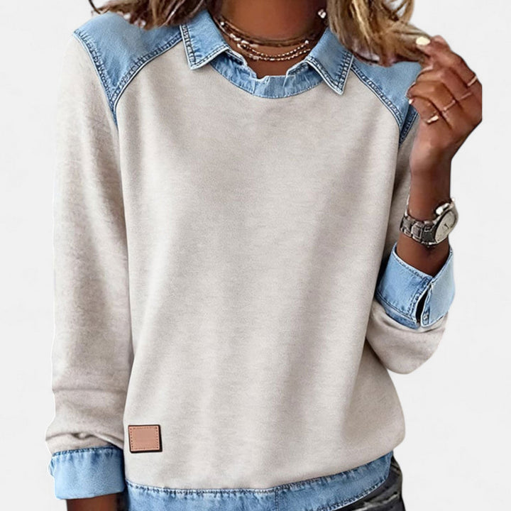 Women's Sweater | Layered Collar Detail