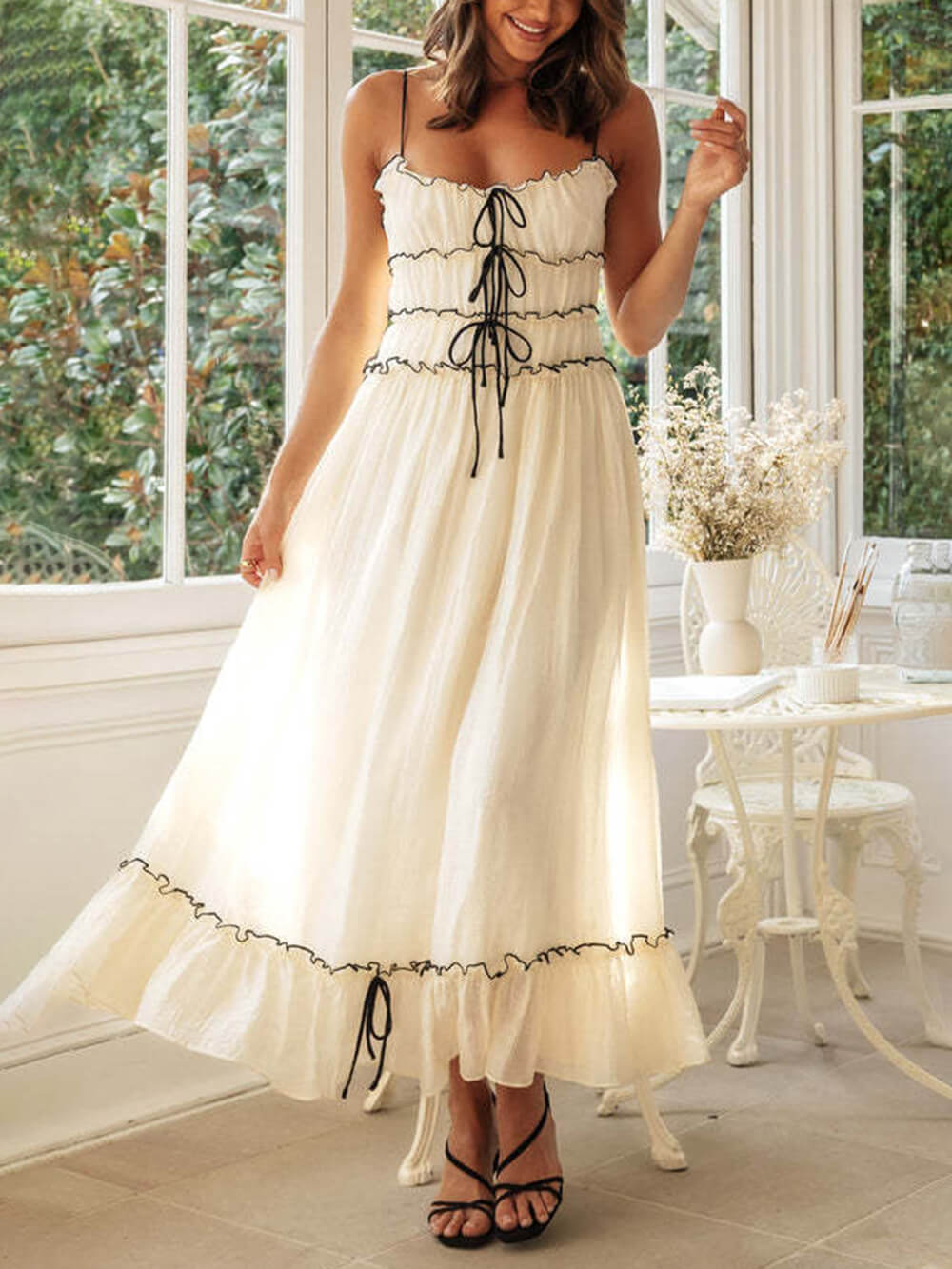 Women's Boho Midi Dress | Spaghetti Strap