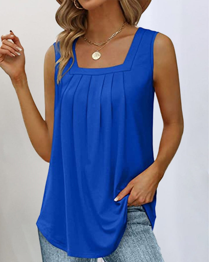Women’s Top | Square Neck Pleated Front