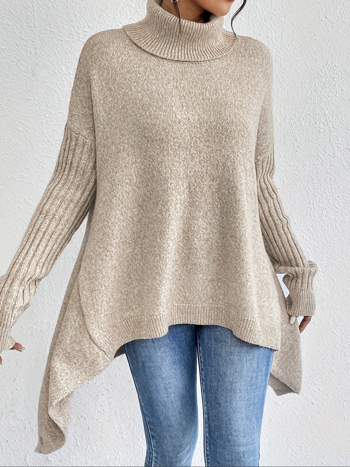 Women’s Sweater | Turtleneck Asymmetric Knit