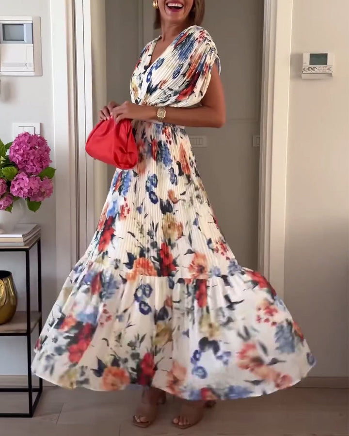 Women's Wedding Guest Maxi Dress | Floral V-Neck