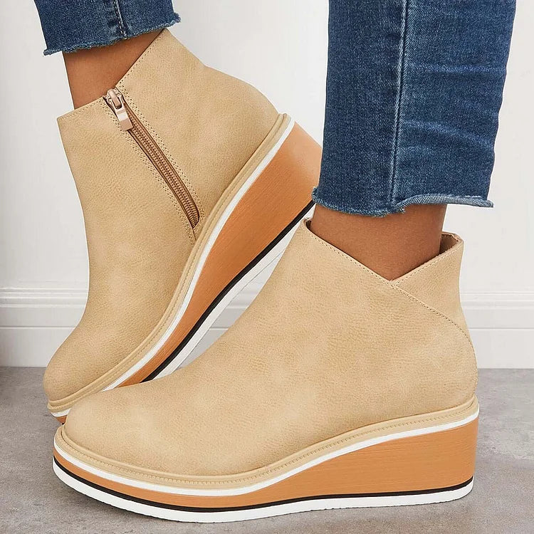 Boots For Women | Closed Toe Wedge Design