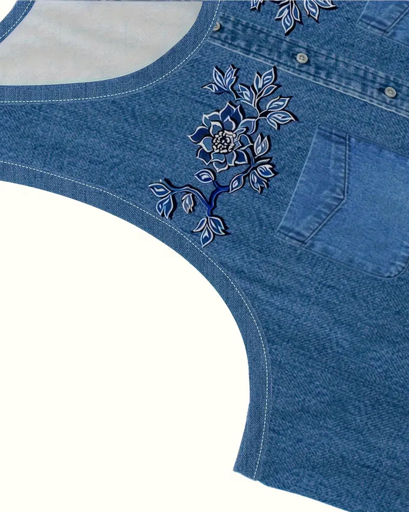Women’s Dress | Sleeveless Floral Button