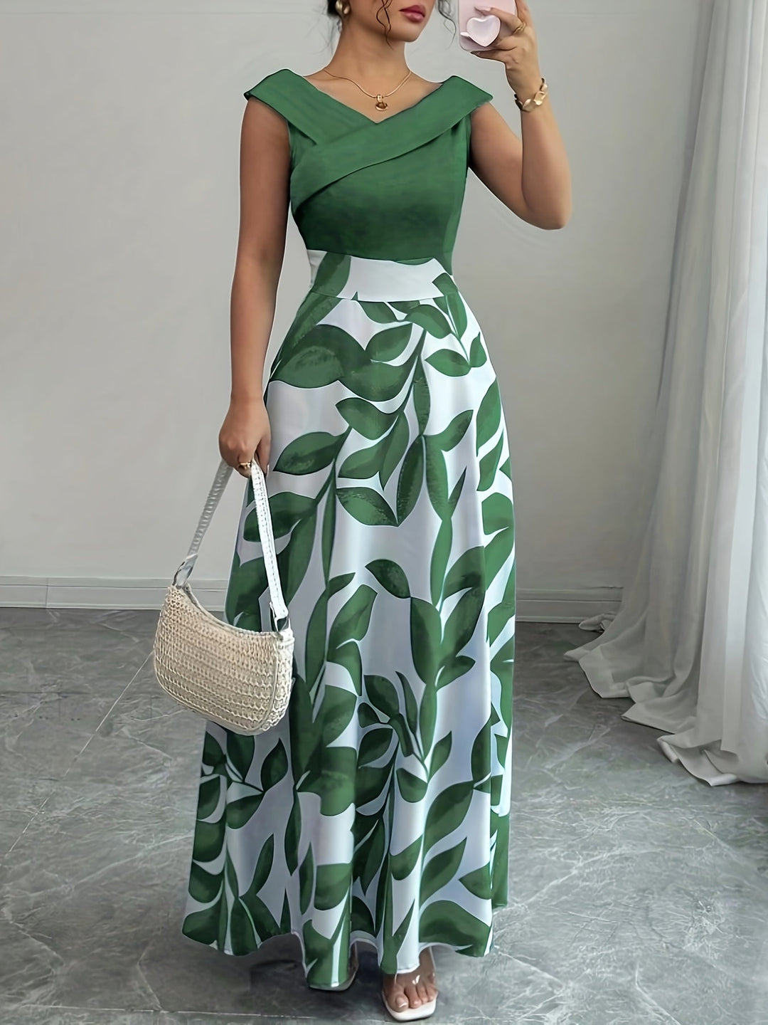 Women's Wedding Guest Maxi Dress | A-Line V-Neck