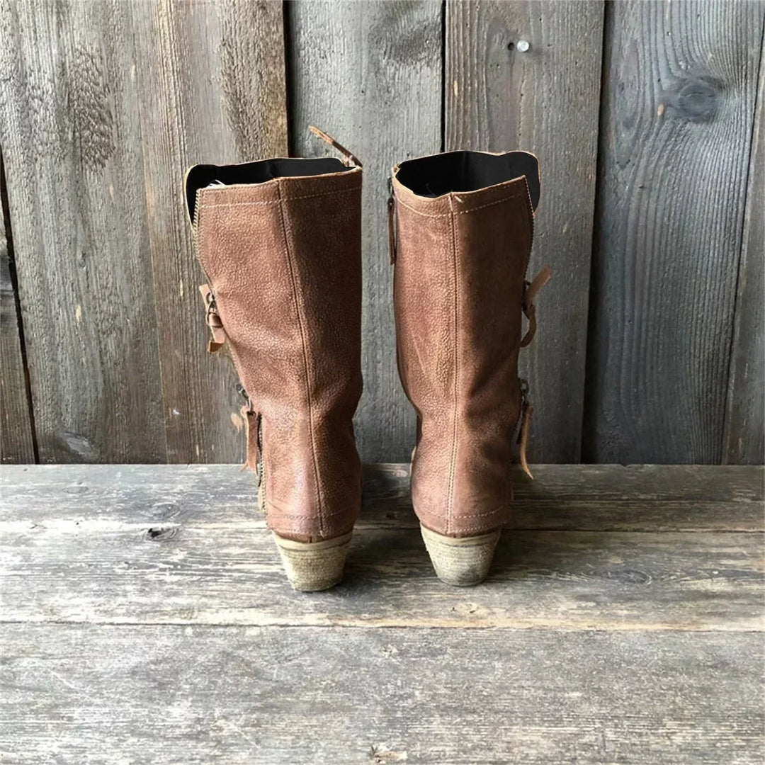 Boots For Women | Mid-Calf Side Zip Detail