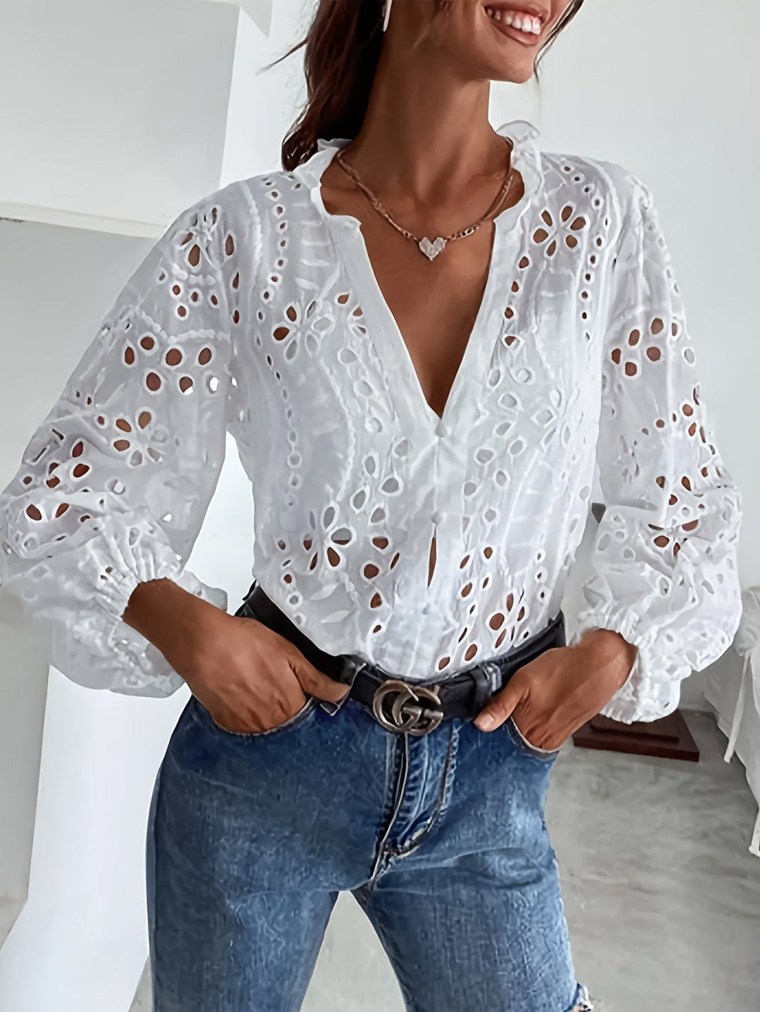 Women’s Blouse | Embroidered Long Sleeve