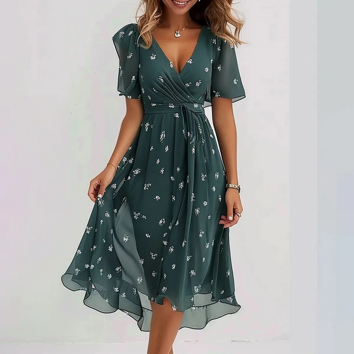 Women's Summer Dress | Floral Wrap Midi
