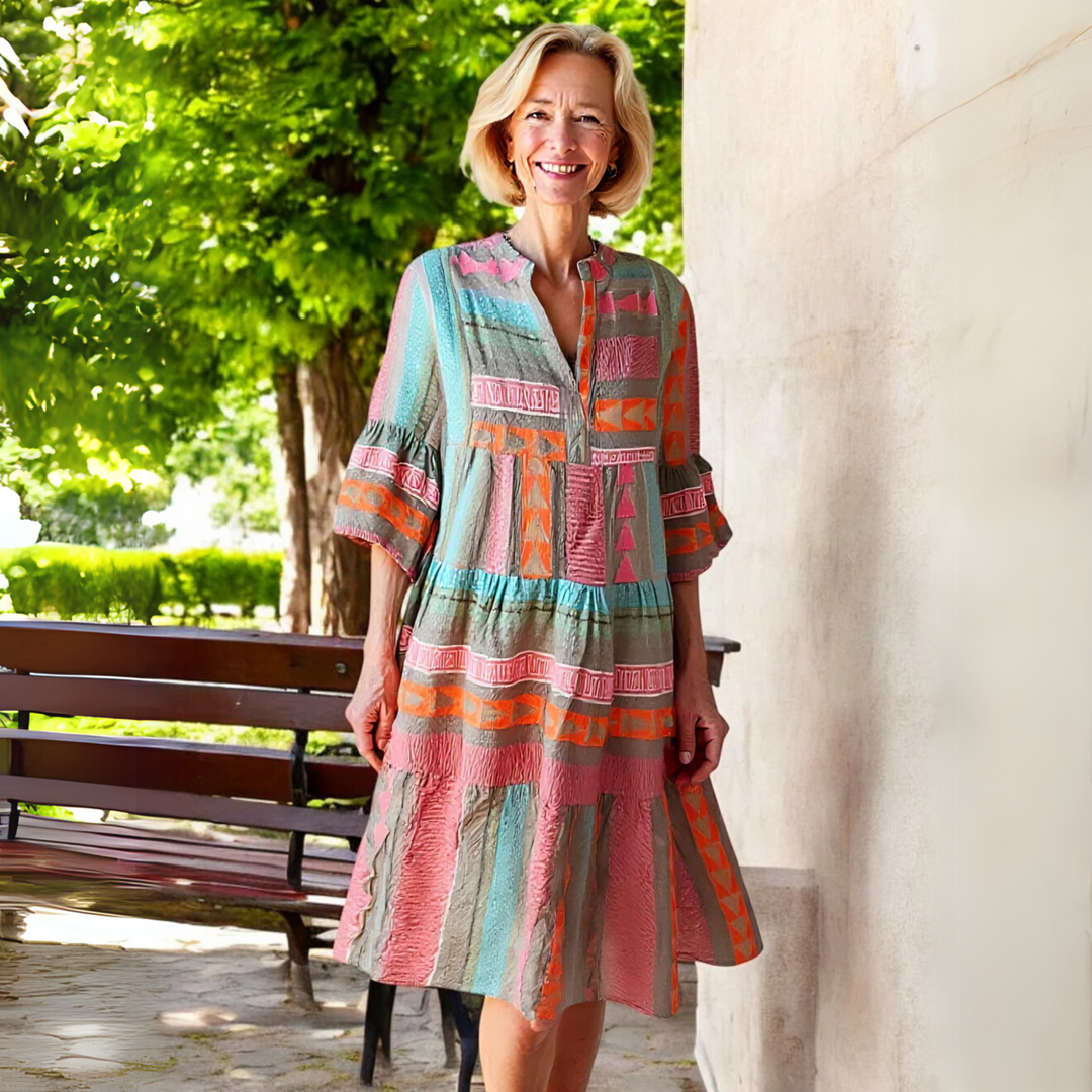 Women's Spring Dress | Printed Tiered Mini