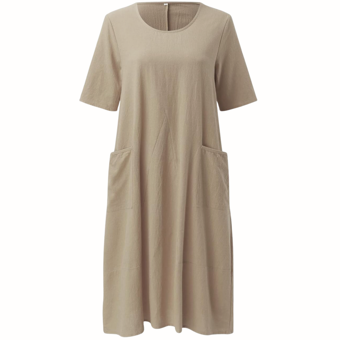 Women's Dress | Round Neckline Short Sleeve Cut Mini