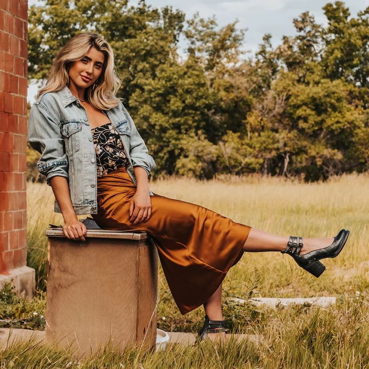 Heels For Women | Ankle Strap Block Heel Boot