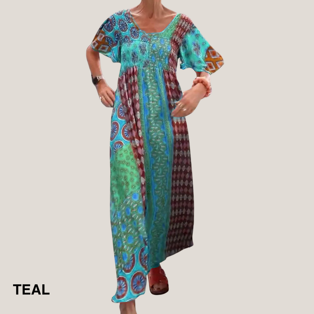 Women’s Dress | Paisley Maxi Short Sleeve