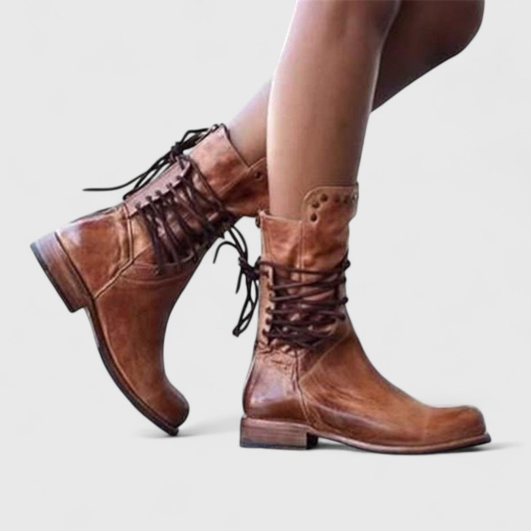 Boots For Women | Ankle Height Lace-Up With Stud Detail