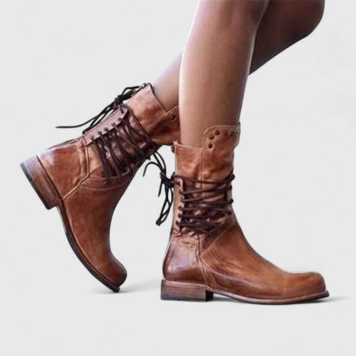 Boots For Women | Ankle Height Lace-Up With Stud Detail