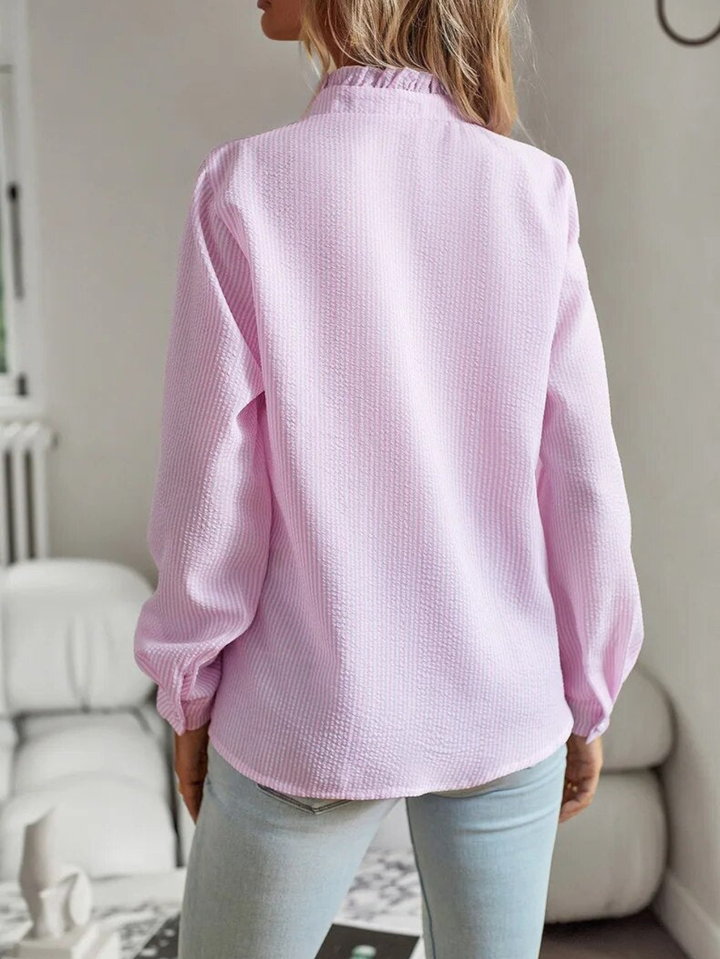 Women’s Blouse | Ruffle Front Button
