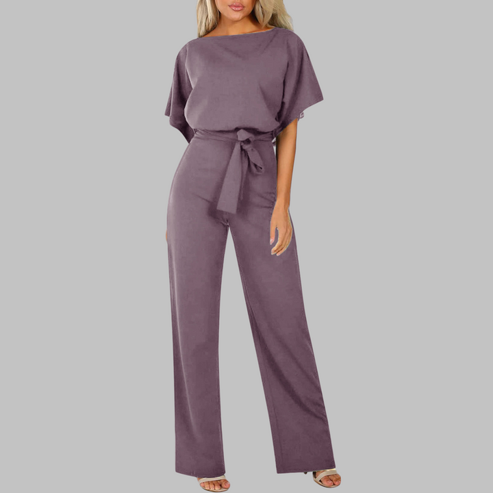 Women's Wide-Leg Jumpsuit | Belted Batwing Sleeve