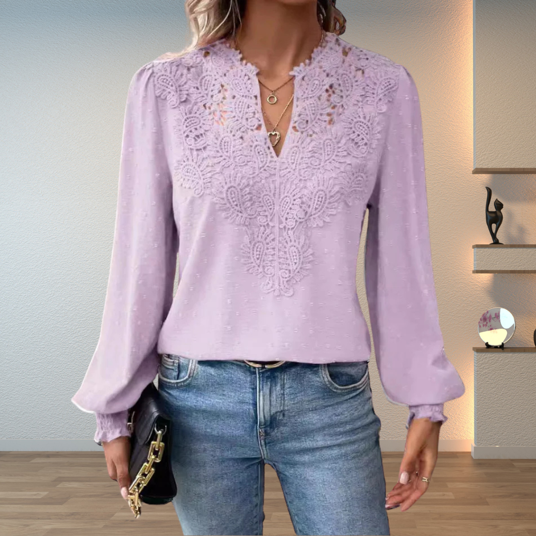 Women's Blouse | Long Sleeve Lace Detail