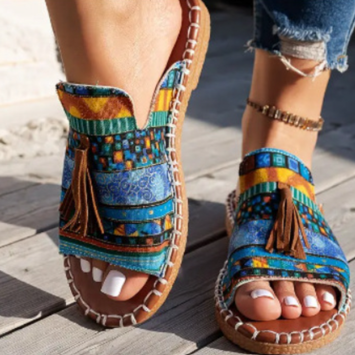 Sandals For Women | Open Toe Tassel Slide