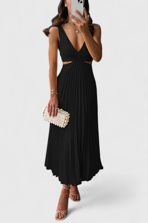 Women's Wedding Guest Dress | Sleeveless Pleated