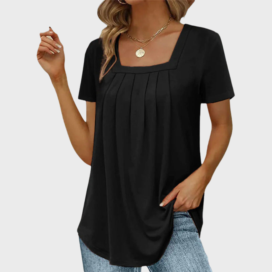 Women’s Blouse | Square Neck Pleated Front