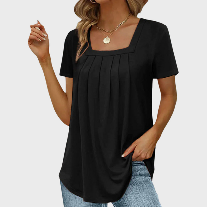 Women’s Blouse | Square Neck Pleated Front