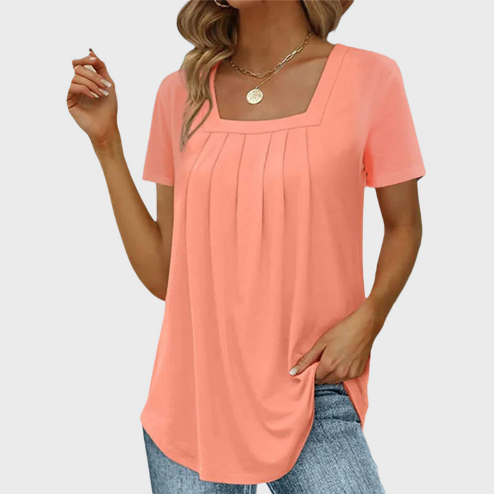 Women’s Blouse | Square Neck Pleated Front