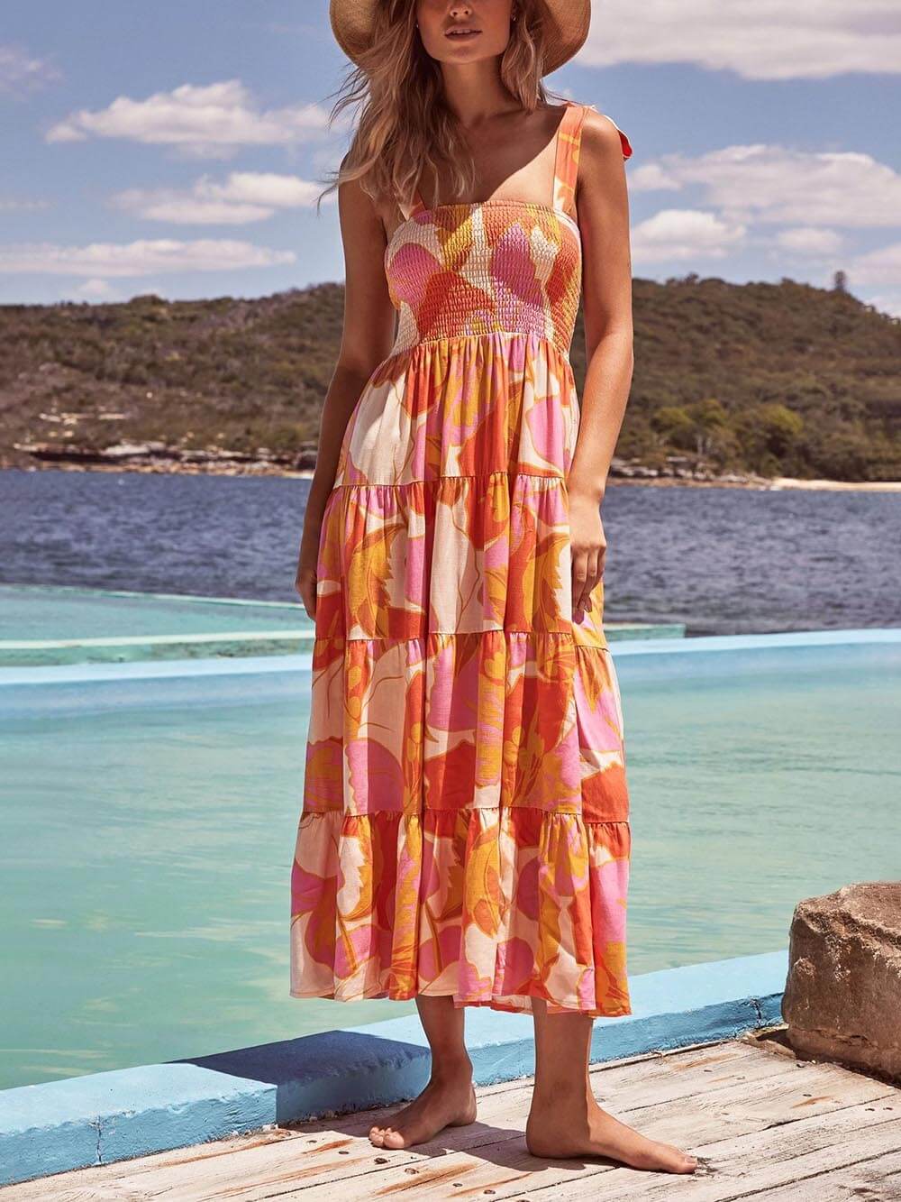 Women's Midi Sundress | Halter Sleeveless