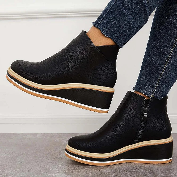 Boots For Women | Closed Toe Wedge Design