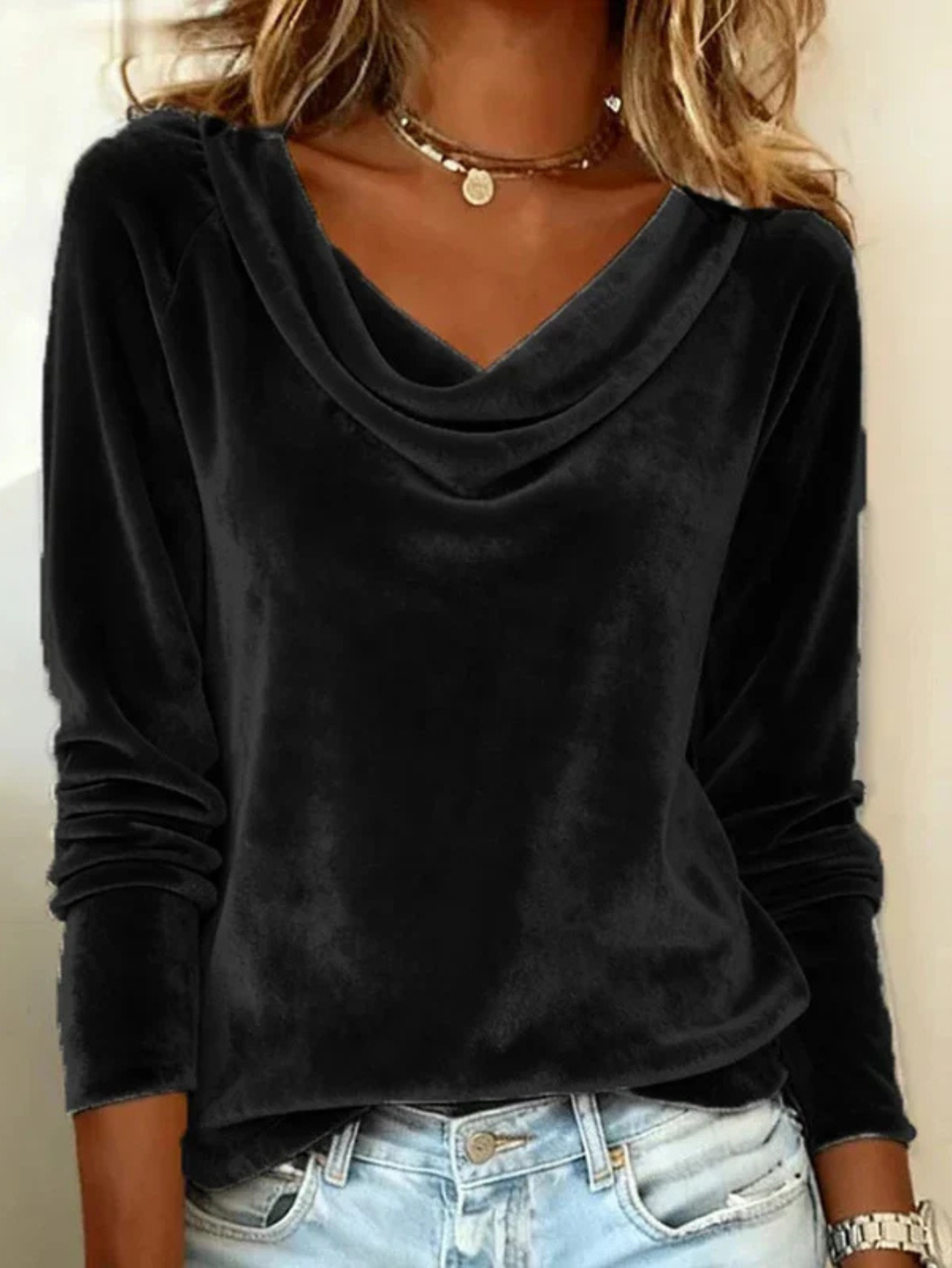 Women’s Blouse | Long Sleeve Drape Neck
