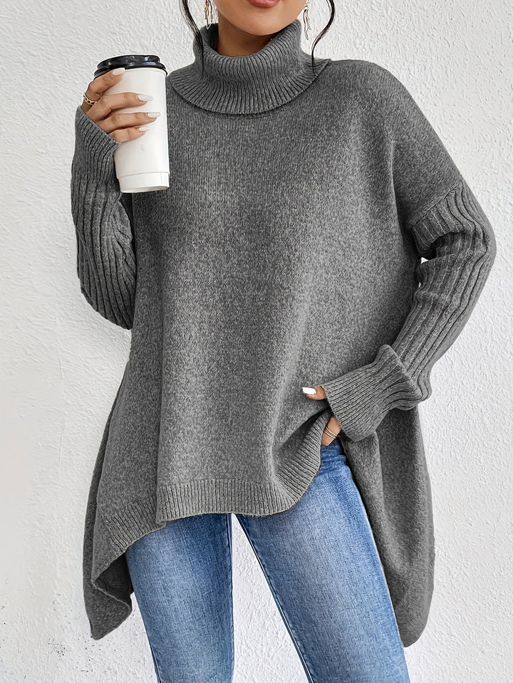 Women’s Sweater | Turtleneck Asymmetric Knit