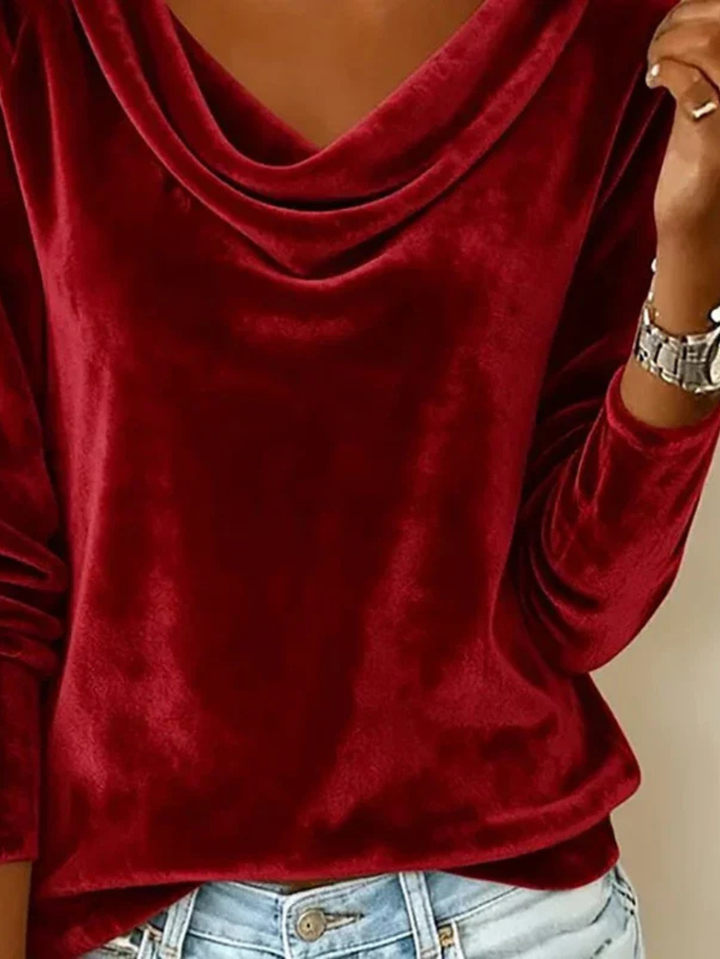 Women’s Blouse | Long Sleeve Drape Neck