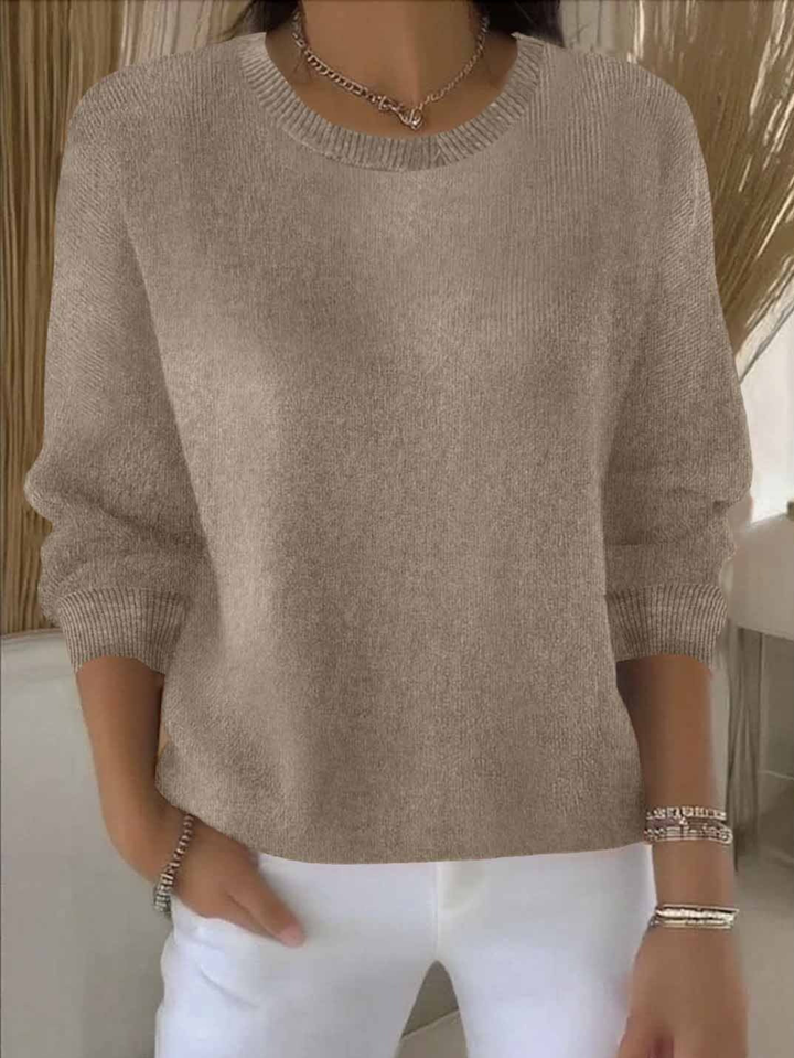 Women’s Sweater | Round Neck Ribbed Cuff