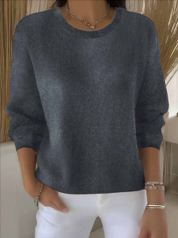 Women’s Sweater | Round Neck Ribbed Cuff
