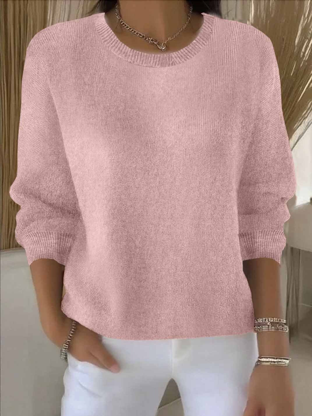 Women’s Sweater | Round Neck Ribbed Cuff