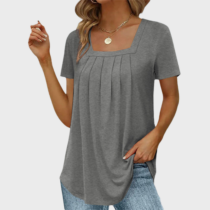 Women’s Blouse | Square Neck Pleated Front