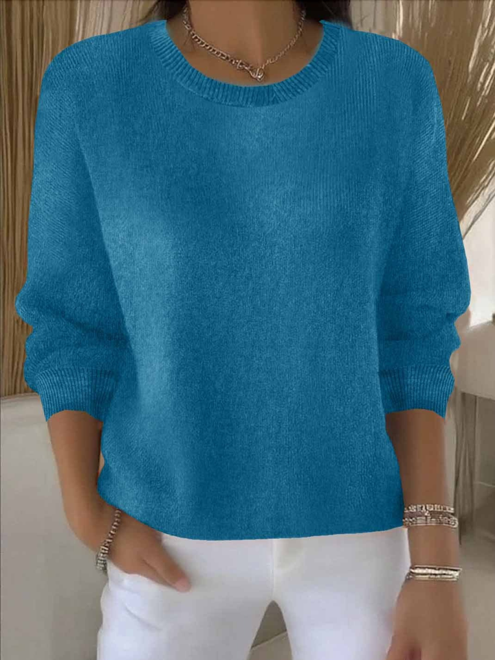 Women’s Sweater | Round Neck Ribbed Cuff