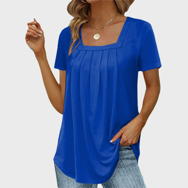 Women’s Blouse | Square Neck Pleated Front