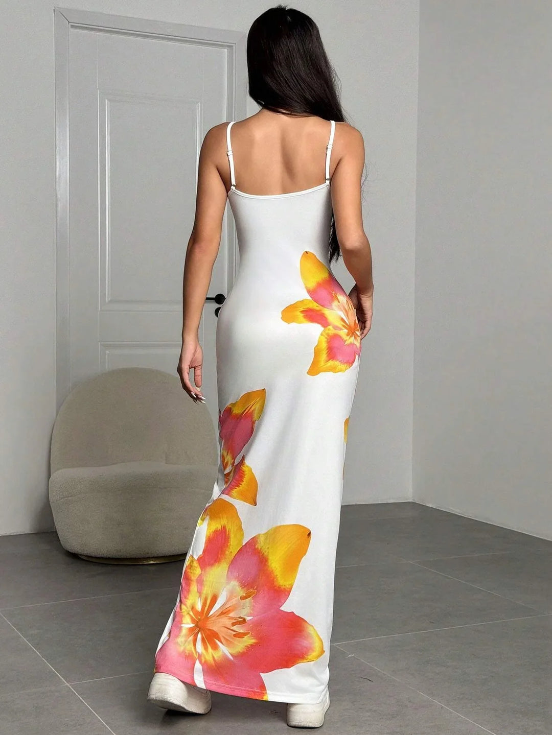 Women's Floral Maxi Dress | Spaghetti Strap