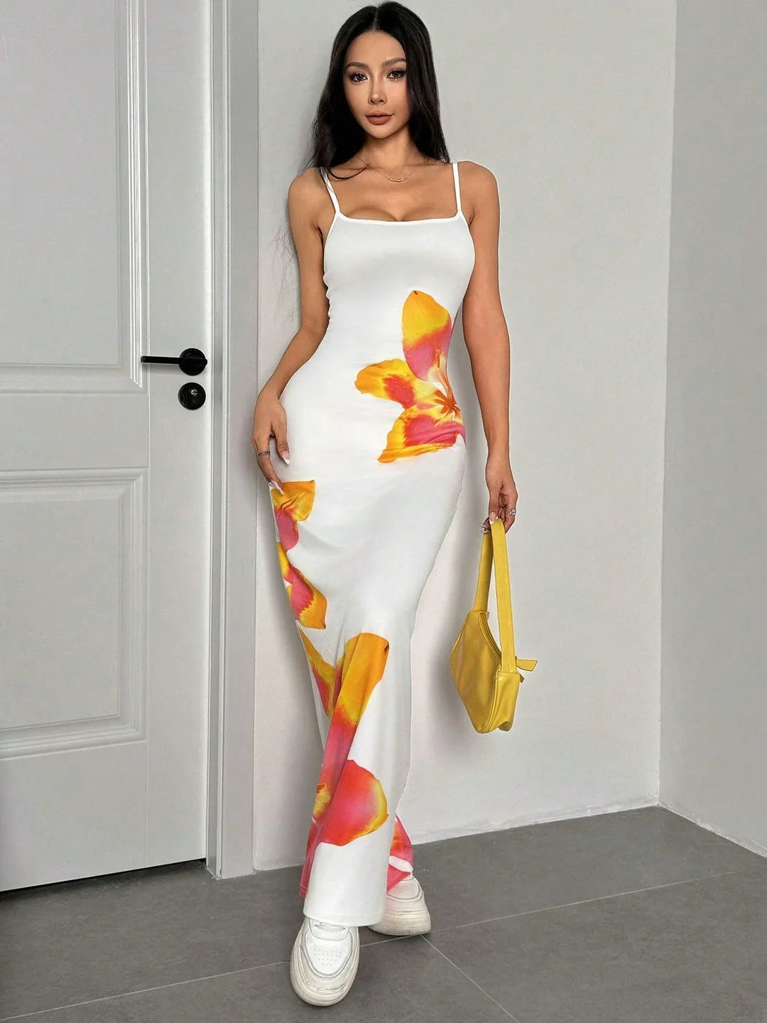 Women's Floral Maxi Dress | Spaghetti Strap