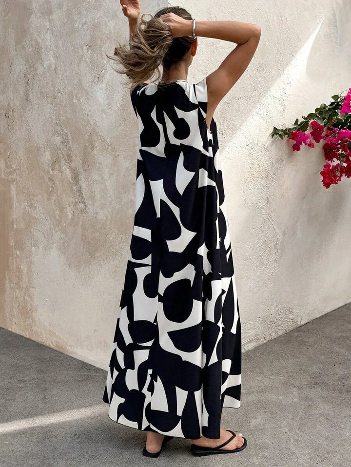 Women's Black Maxi Sundress | V-Neck