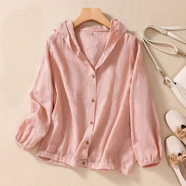 Women’s Blouse | Hooded Button-Up