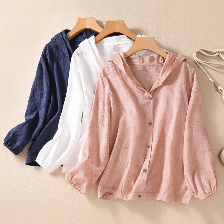 Women’s Blouse | Hooded Button-Up