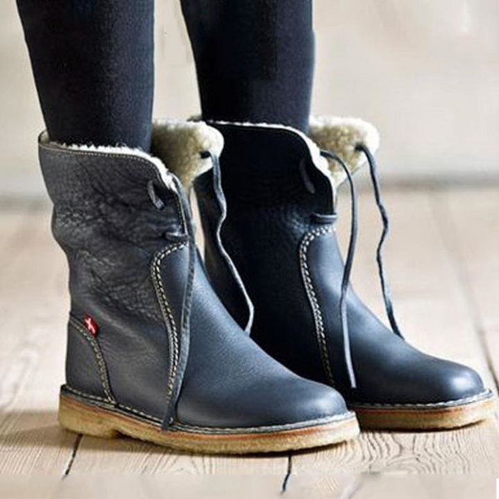 Boots For Women | Ankle Height Lace-Up With Folded Cuff