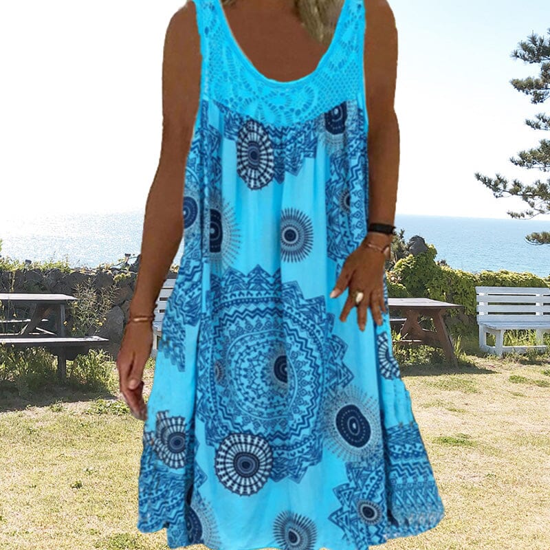 Women's Summer Dress | Geometric Print Style Midi