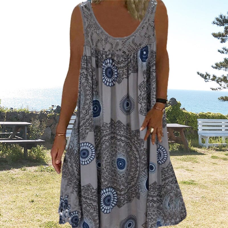 Women's Summer Dress | Geometric Print Style Midi