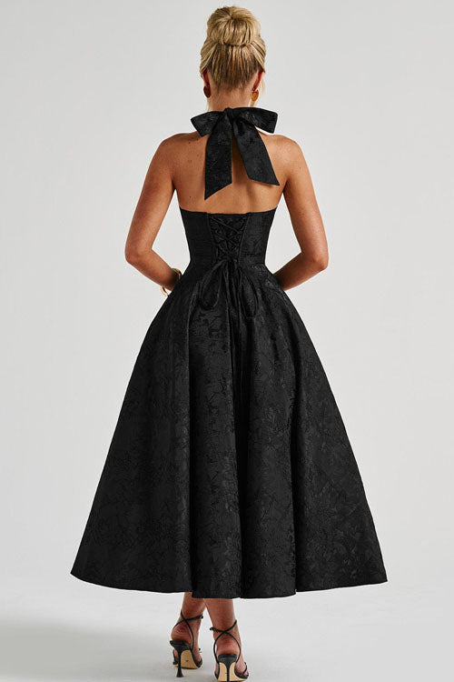 Women’s Dress | V-Neck Halterneck Maxi