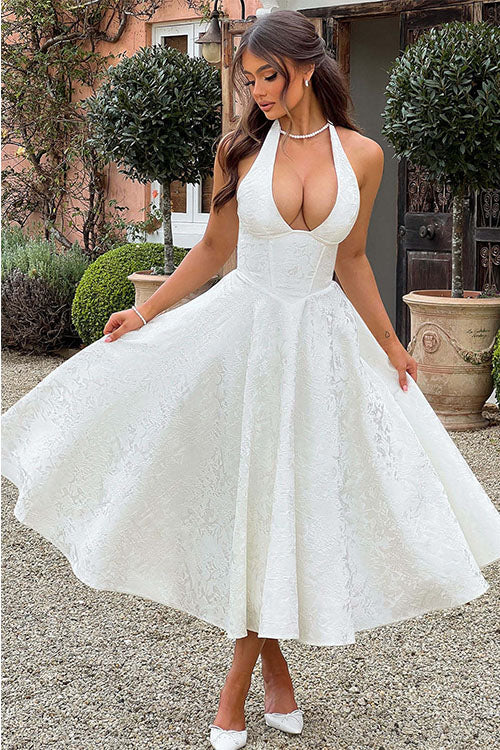 Women’s Dress | V-Neck Halterneck Maxi