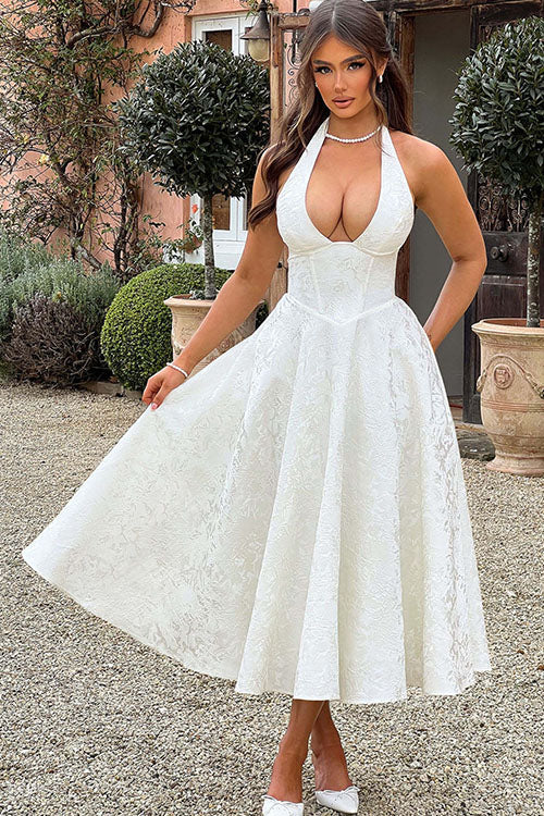 Women’s Dress | V-Neck Halterneck Maxi