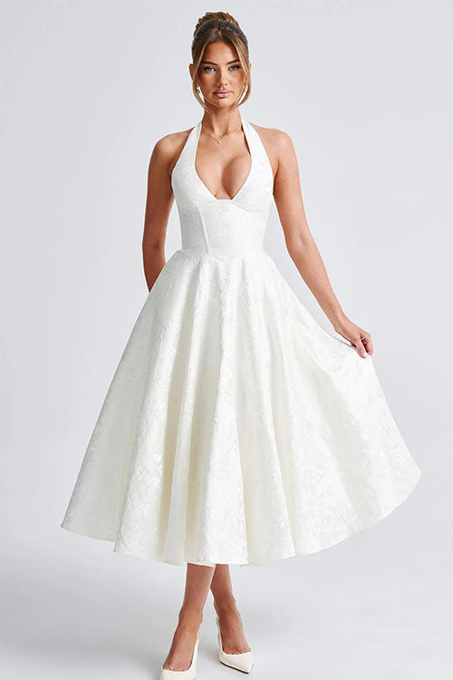 Women’s Dress | V-Neck Halterneck Maxi