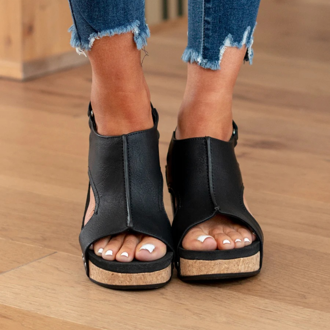 Sandals For Women | Open Toe Slingback With Wedge Heel